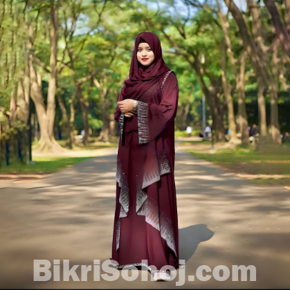 Premium Stone Borka with Hijab